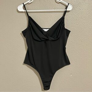 ASTR The Label Black Twist Front Bodysuit Women’s Size XL